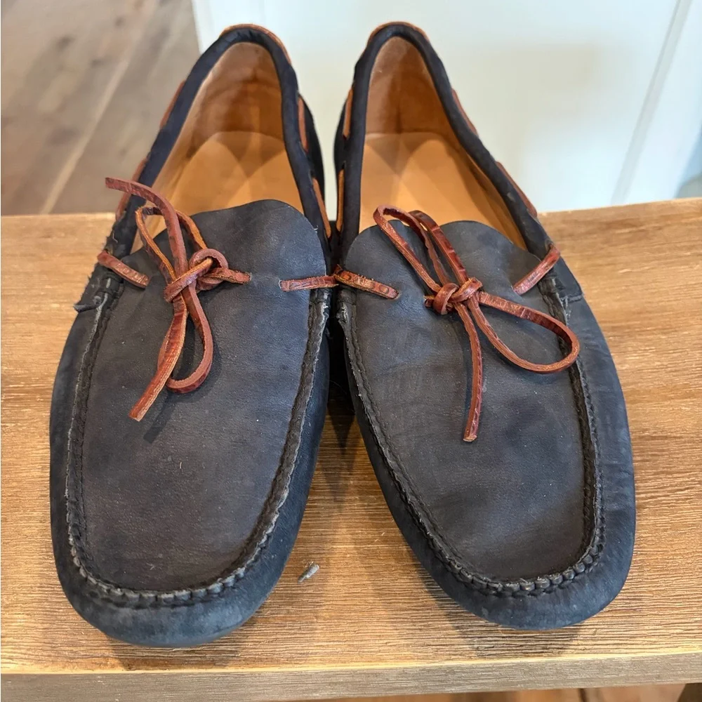 ALAN PAYNE MEN’S HANDMADE Preppy  BLUE SUEDE DRIVING LOAFERS 9 M
